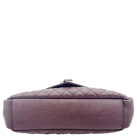 Yves Saint Laurent  Envelope Large Mixed Matelasse Leather Shoulder Bag Burgundy - Picture 10 of 16